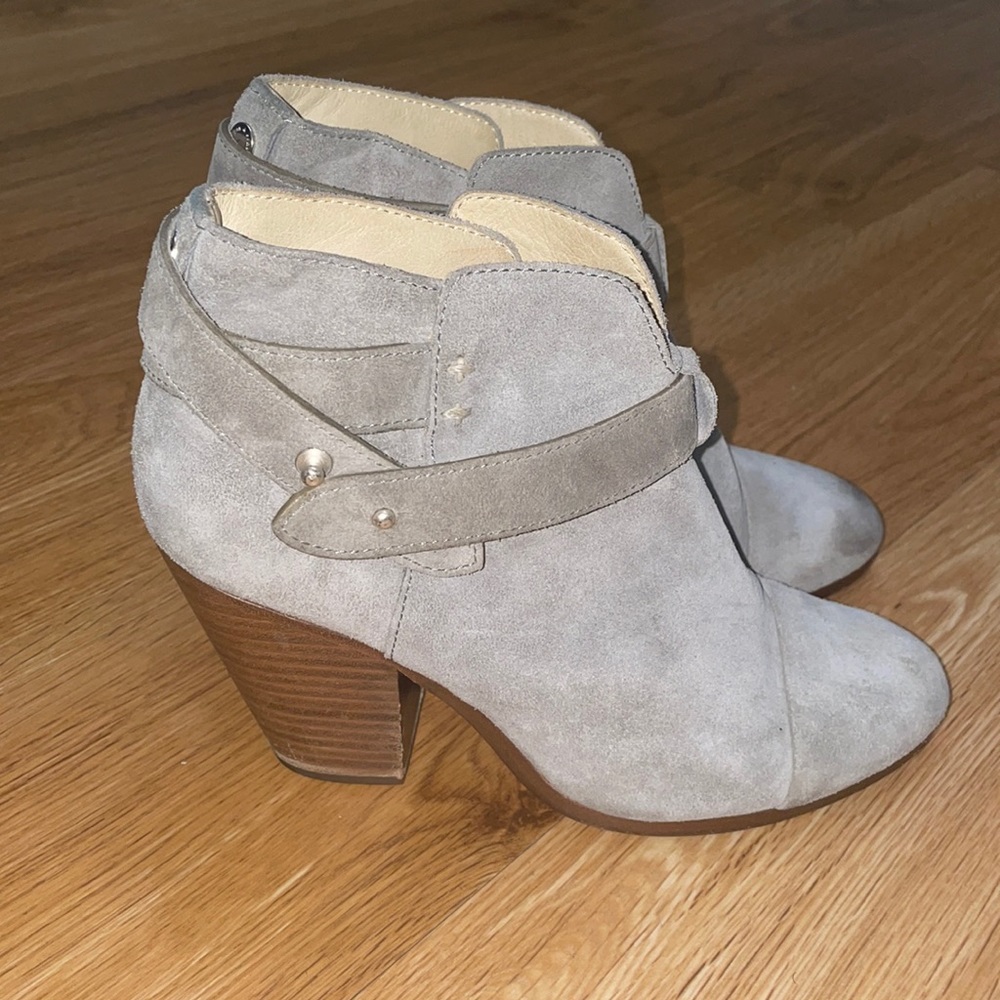 Rag & Bone Gray Suede Harrow Ankle Booties